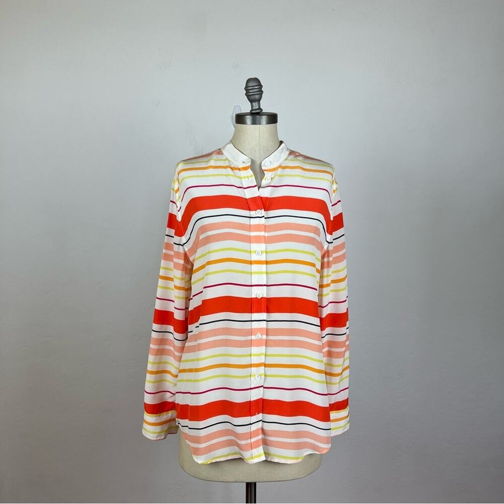 Equipment Stripe Essential Silk Button Down Shirt - image 1